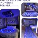 Pyrrhiax 2000PCS Silk Rose Petals with 24 LED Tea Lights Candles, Romantic Night Decoration Set, Romantic Valentine, Wedding Anniversary, Send her and him Memories (Blue)