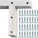 Alise T Flat Brackets,Corner Bracket Corner Brace Mending Plate Repair 120mm x 120mm Stainless Steel Flat Braces for Wood Tables, Chairs, Sofas, Beds, Cabinets, Doors and Windows,Brushed,Pack of 8
