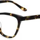Firmoo Blue Light Blocking Glasses for Computer Reading Womens Cat Eye Acetate Frame Spring Hinge 0.0x Tortoise