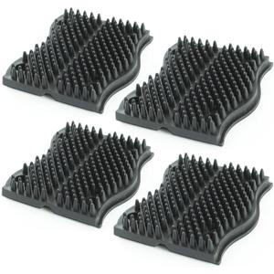 ScratchnAll The Original Animal Scratch Pad, Flexible Acupressure Nubs & Interlocking Design, Very Durable & All-Weather, Great for Domestic, Barnyard and Zoo Animals - USA Made, Black (2 Pack)