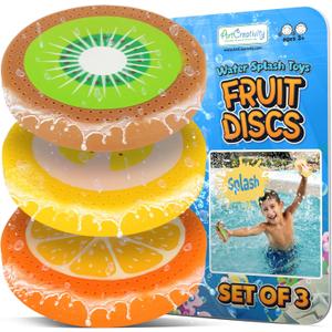ArtCreativity Fruit Water Splash Toys - Set of 3 - Spongy Bath Toys for Kids - Vibrant Colors with 3 Different Fruit Designs - Bathtub Toys for Fun in The Tub - Kids Pool Toys and Pool Accessories