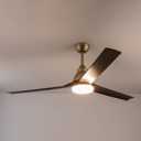 Smart Ceiling Fan with Light, 42in Ceiling Fan with Remote Control, Adjustable Light Color Wind Speed, Timer, 45W, Dark Brown