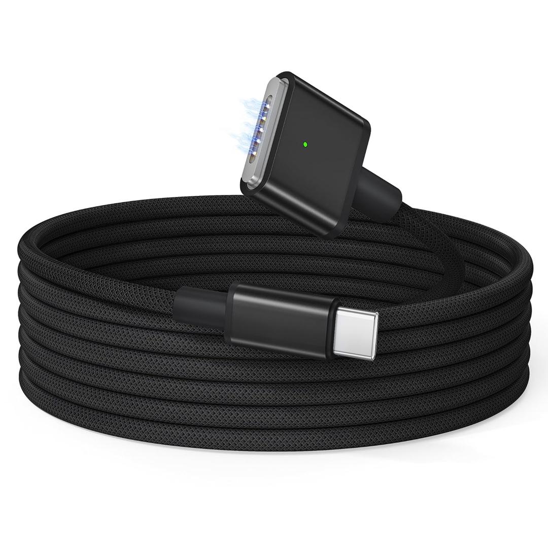 Basesailor USB C to Magnetic 3 Cable for MacBook Air Charger 6.6FT/2M,140W USBC Mag 3 Fast Charging Cord for MacBook Air (15"/13" M4 2025,M3 2024,M2 2022 2023),Pro (16"/14",2024/2023/2021),Safe