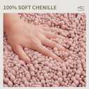 Bathroom Rugs Non Slip Washable, Extra Thick Soft Chenille Absorbent Bath Mat, High Density Barrier Non Slip Backing, Quick Dry Plush Shaggy Floor Carpet for Tub&Shower 24x17, Pink