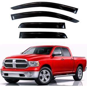 KPY Rain Guards Fit for 2009-2018 RAM 1500 Crew Cab, Out-Channel Window Visors Vent Deflectors 4PC, Truck Accessories for 2019-2024 RAM 1500 Classic, 2010-2025 RAM 2500 3500 (Mega & Crew Cab)