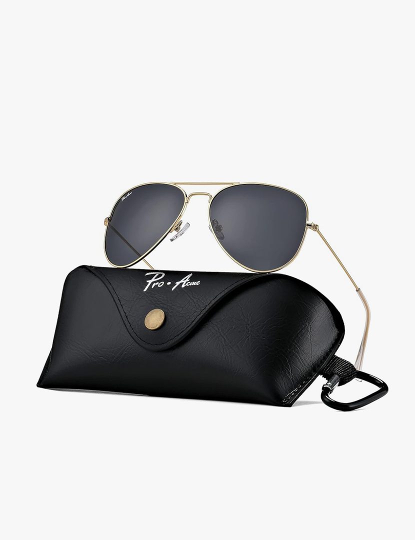 Pro Acme Classic Polarized Aviator Sunglasses for Women Men, Lightweight Metal Pilot Frame UV400 Protection 58MM