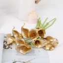 IPOPU Gold Flowers, 24pcs Gold Calla Lilies Artificial Flowers for Decoration for DIY Wedding Bouquets Centerpieces Bridal Shower Party Home Flower Arrangement Decorations (Golden)