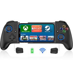 Mocagen Phone Game Controllers for iphone/Android, Marco Buttons, Analog Triggers, No Drift Joysticks & Thumb Grips, Turbo, Vibration