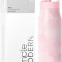 Simple Modern Water Bottle with Straw lid | Insulated Stainless Steel Thermos | Reusable Travel Water Bottles for Gym & Sports | Leak Proof & BPA Free | Mesa Collection | 34oz, Blush Tie Dye
