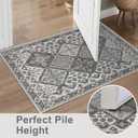 SERISSA 2x3 Washable Small Entry Rug,Soft Non Slip Indoor Boho Throw Rug for Entryway Kitchen Bedroom Dorm Bedside Front Door,Moroccan Geometric Carpet,Dark Grey