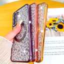 Fiyart Designed for Samsung Galaxy S21 Case,Compatible with MagSafe Cheetah Print Plating Camera Protection Clear Magnetic Glitter Leopard for Women Girls Phone Bumper 6.1"-Pink