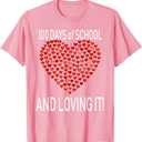 Loving 100 Days of School Shirt Cute Heart Happy Gift Outfit T-Shirt, M