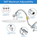 PDPBath Shower Extension Arm, 12" Upgrade Stainless Steel Shower Head Shower Head Extender, Adjustable Height Extended with G1/2 Universal Connection for Vertical Rainfall Shower Head - Chrome