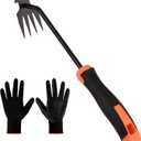 Weed Removal Tool, Portable Garden Weeder Tool2024 New Manganese Steel Weed Puller Tool with Rubber Handle for Vegetable Gardening Garden Yard Farm Farm Planting & Uprooting Weeding Tool (Black)