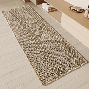 BULULOM Bathroom Runner Rug Super Absorbent Non Slip Long Bath Mat Machine Washable Boho Bathroom Rugs Quick Dry Rug Runners for Hallway Bedroom Laundry Room, Brown, 2'x 6' (24" x 72")