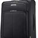 Samsonite Solyte DLX Softside Expandable Luggage with Spinner Wheels, Midnight Black, Checked-Medium 25-Inch