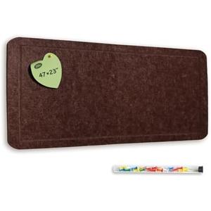 Feltor Felt Bulletin Board, 47"x23" Vision Board Contains 20 Push Pins (Random Color) School Home Wall Acoustic Panel - Cola