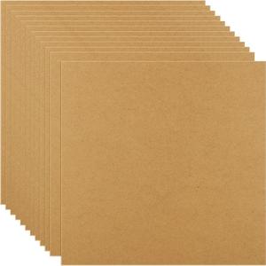 24 Pack 12 x12 MDF Boards - 1/8 Thick Boards for Crafts, Medium Density Fiberboard Unfinished Wood Art Boards Blank Wooden Blocks Chipboard Panels for DIY Crafts, Painting, Engraving