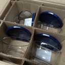 Anchor Hocking SnugFitTM Round Food Storage Containers with Lids (4-Piece, 4-cup, Navy Blue, oven-safe)