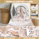 Ileading Bohemian Vintage Area Rug 5x7ft,Machine Washable Low-Pile Living Room Accent Carpet Non-Shedding rugs for Bedroom Non-Slip Floor Throw Rugs for Kitchen,Dining Room,Kids Playroom(Beige&Orange)