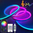 INextStation RGB Smart IC 5V USB Neon Led Strip Lights, 16.4Ft 5M Neon Rope Lights Flexible Multicolor IP67 Waterproof LED Tape Light for TV Bedroom Kitchen Wall Indoor Outdoor Decor
