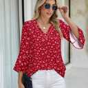 Timeson Women's Business Casual Tops 3/4 Sleeve Dressy Blouses Office Work Shirts (XXL)