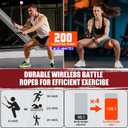 Weighted Ropeless Battle Ropes, Heavy Duty Portable Cordless Battle Ropes for Home Gym with Poster, Workout Exercise Rope for Strength Building, HIIT and Low-Impact Aerobic Training for Men & Women