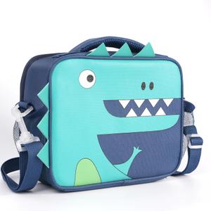 Insulated Lunch Box Bag for Kids with Shoulder Strap, Reusable Durable Lightweight Lunch Bag for Girls Boys, Keep Food Cold/Warm, Dinosaur