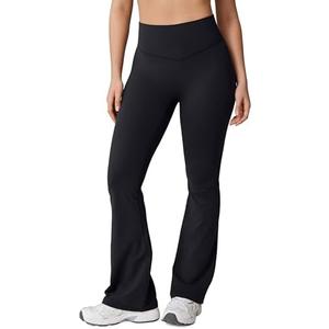 UNISSU Hugcurve No Front Seam High Waisted Flare Leggings for Women Bootcut Yoga Pants Buttery Soft Lounge Workout - 29.5'' Black Large