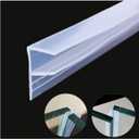 Queenbox Shower Door Seal Strip 120 inches Cuttable Length, 20mm Extended Water Retaining Edge, Frameless Glass Door/Window Sweep to Stop Shower Water Leaks, 1/4"(6mm) Glass Thickness, Clear (F-Type)
