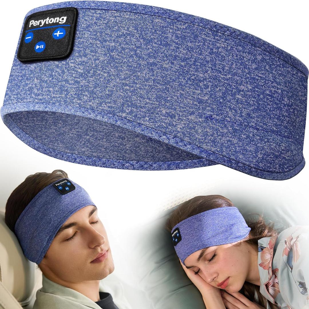 Perytong Sleeping Headphones, Wireless Headband for Side Sleepers, Running, Insomniac, Travel, Meditation, DarkBlue