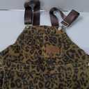 COOLMONAR Women's Y2K Leopard Print Jeans Overall Chic Streetwear Baggy Wide Leg Jumpsuit Retro Hip Hop Loose Trouser