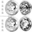 hightall 17 Wheel Simulators, 17" 8 Lug 4 Hand Holes Stainless Steel Hubcaps,Polished Surface,2Pcs Front Wheel/2Pcs Rear Wheel,Bolts On Wheel Cover Set Compatible with Ford 2005-2025 F350 Truck