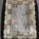 Handicrafts Home 4 by 6 Brown Picture Frame, Handmade Scallop pattern Bone inlay Photo Frame for Wall & Tabletop, Boho Farmhouse Vintage Home Decor, Gallery Wall & Desk Decor, Family Picture Frame