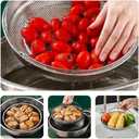 Kichvoe Steamer Basket Stainless Steel,Vegetable Steamer Basket with Handle for Pan and, Pan Steamer Basket Insert, Strainer and Rice Washer Silver, 52Q06K109Q5