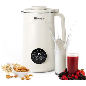 8 in 1 Automatic Nut Milk Maker Machine,35oz Multi-Functional Soy Milk Maker with 10 Blades, Plant-Based, Oat, Almond, Dairy Free Beverages with 12h Timer, Heating, Auto-clean, Keep Warm 2h (White)