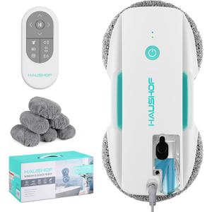 HAUSHOF Robot Window Cleaner with 3800Pa Suction, Auto Water Spray, AI Path Planning & Edge Detection, Remote Control for High-Rise Window, Glass Door