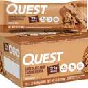 Quest Nutrition Chocolate Chip Cookie Dough Protein Bars, High Protein, Low Carb, Gluten Free, Keto Friendly, 12 Count (EXP 04/18/26)