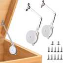 2 Pack | Toys Box Hinges Soft Close - HBL Lid Support Chest Hinges for Wooden Toy Box, Cedar, Storage Trunk & Benches, Made of Zinc Alloy, Safety & Heavy Duty