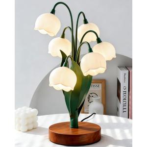 Flower Table Lamp, Vintage Lily Desk Lamp with 3 Color Modes, Cute Cottagecore Night Light for Bedroom, Bedside Table, Dorm, Aesthetic Home Decor, Mothers Day Gift for Mom, Birthday Gift for Women