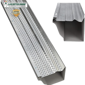 A-M Gutter Guard - Heavy Duty Lifetime Quality Aluminum Leaf & Debris Protection for 5-inch and 6-inch (5 Inch-100 Feet, Mill Finish) - Made in The USA