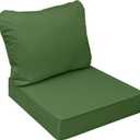 AAAAAcessories Outdoor Seat Cushions for Chairs, Fade-Resistant, Waterproof Patio Furniture Replacement Cushions, 24" x 24" x 5" + 24" x 19", Dark Moss Green