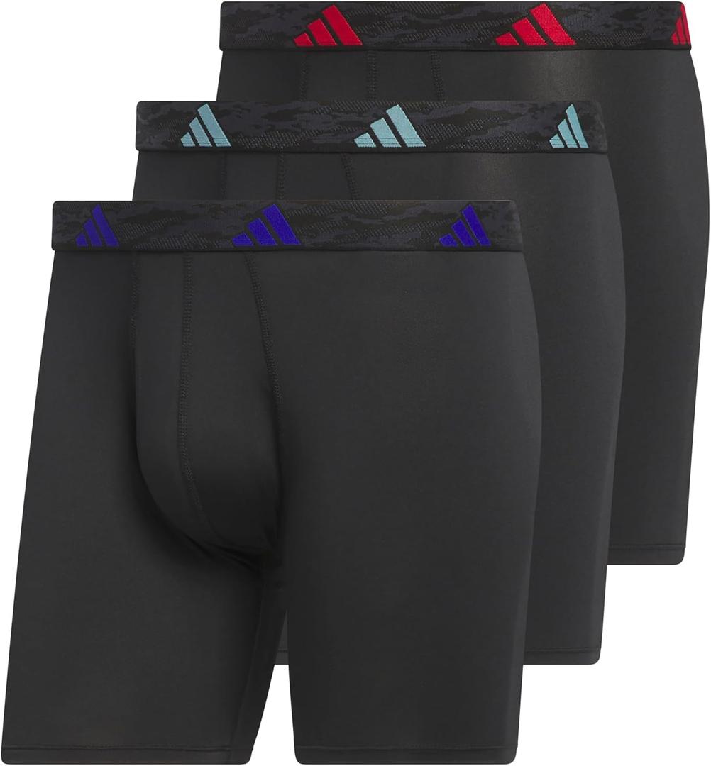 adidas Men's Microfiber Boxer Briefs (3-Pack or 5-Pack) Performance Stretch Moisture-Wicking Underwear XXL