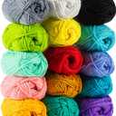 15x20g Acrylic Yarn for Crocheting - Soft Knitting Yarn for Crafts Multicolor Skeins for Crocheting DIY Bulk for Handicraft Knitting Scarves Ideal Gift for Beginners Adults (multiple colors)