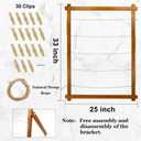 FramePro Freestanding Photo Display Board with Clips, Stable Tabletop Picture Frame Stand Holds 30+ Photos, Graduation Centerpiece Decorations 2026, Wooden Board for Photos, Artworks (Walnut)