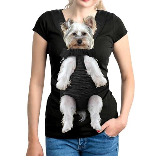 YUDODO Pet Dog Carrier Backpack Adjustable Dog Front Carrier, Legs Out Easy-Fit Dog Travel Backpack Carrier for Hiking Camping for Small Medium Dogs Cats and Rabbits (Medium (Pack of 1), A-Black Medium