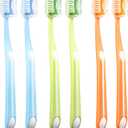 Medium Toothbrushes for Adults, Toothbrush Medium Bristles with Covers for Travel, Deep Plaque & Stain Removal, 6 Count