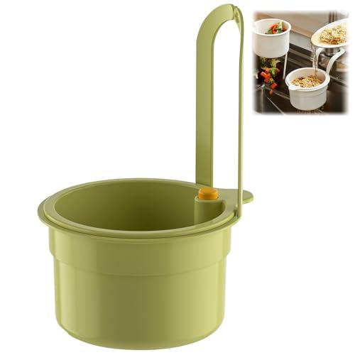 Kitchen Sink Draining Strainer Basket,Multi-Purpose Hanging Sink Strainer Basket,Kitchen Sink Food Waste Catcher,Press to Open The Waste Basket for Home Kitchens Garbage Leftovers(Green)