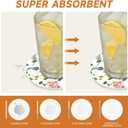 3 x Coasters Set of 6 with Holder,Cute Watercolor Flowers Leaves Absorbent Ceramic Drink Coasters for Tabletop Protection,Coffee Table Decor,Home Decor-Housewarming Gifts for New Home (4Inch) (Watercolor Eucalyptus Floral Green Leaves)