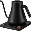 Electric Kettles, Gooseneck Electric Kettle, 1 Temperature Control, Stainless Steel Inner, Quick Heating, for Pour Over Coffee, Brew Tea, Boil Hot Water, 0.9L Black